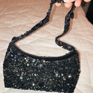 Small Black Sequined Purse